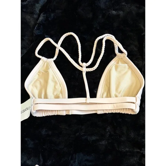 Montce Swim Sphynx Braided Bikini Top Bottom Tan Medium - Picture 6 of 9